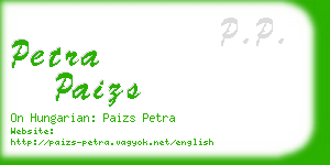 petra paizs business card